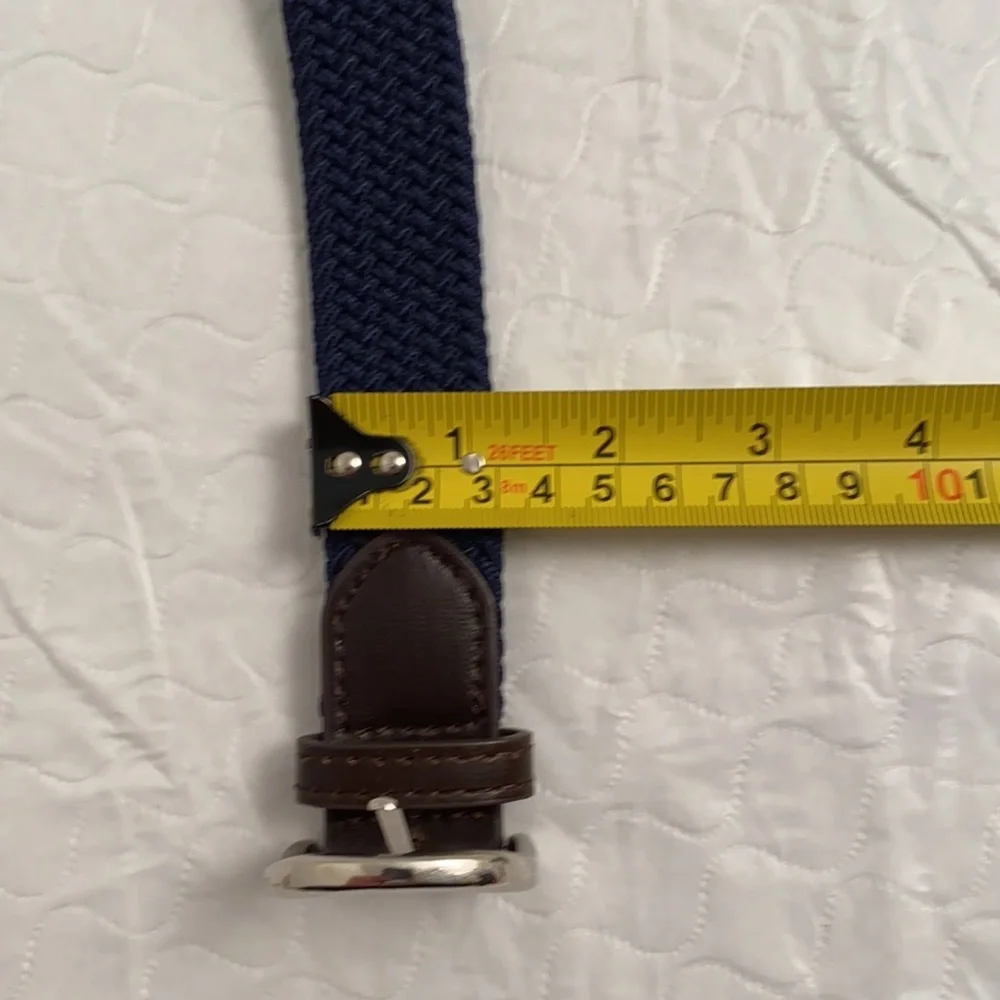 Navy canvas braided adjustable belt